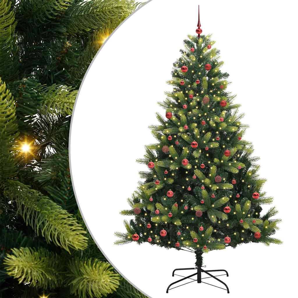 ComfortXL - Grand Sapin de Noël Artificiel 210 cm, Lumineux et Décoré avec 120 Boules et Guirlande 300 LED – ComfortXL Outdoor Living - Image 1