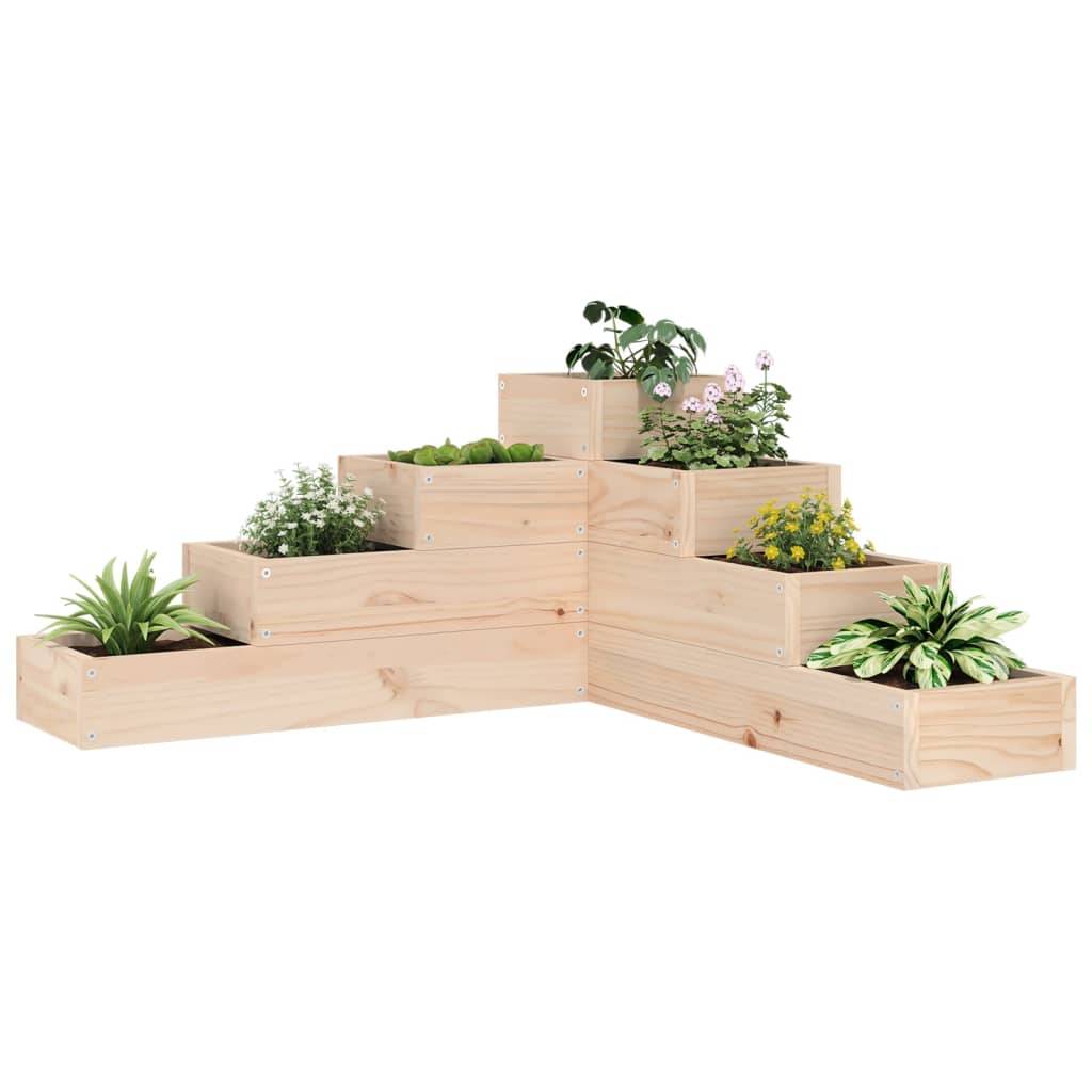Jardinière 4 niveaux bois pin massif 80,5 x 79 x 36 cm - PANGIVO - Image 1