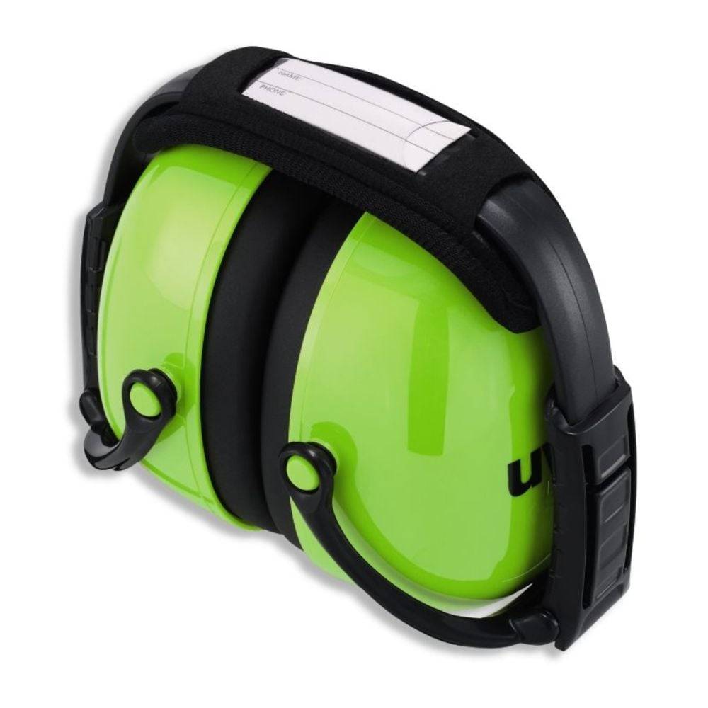 Casque antibruit pliable haute visibilité uvex K2 SNR 31 dB Vert Citron Unique