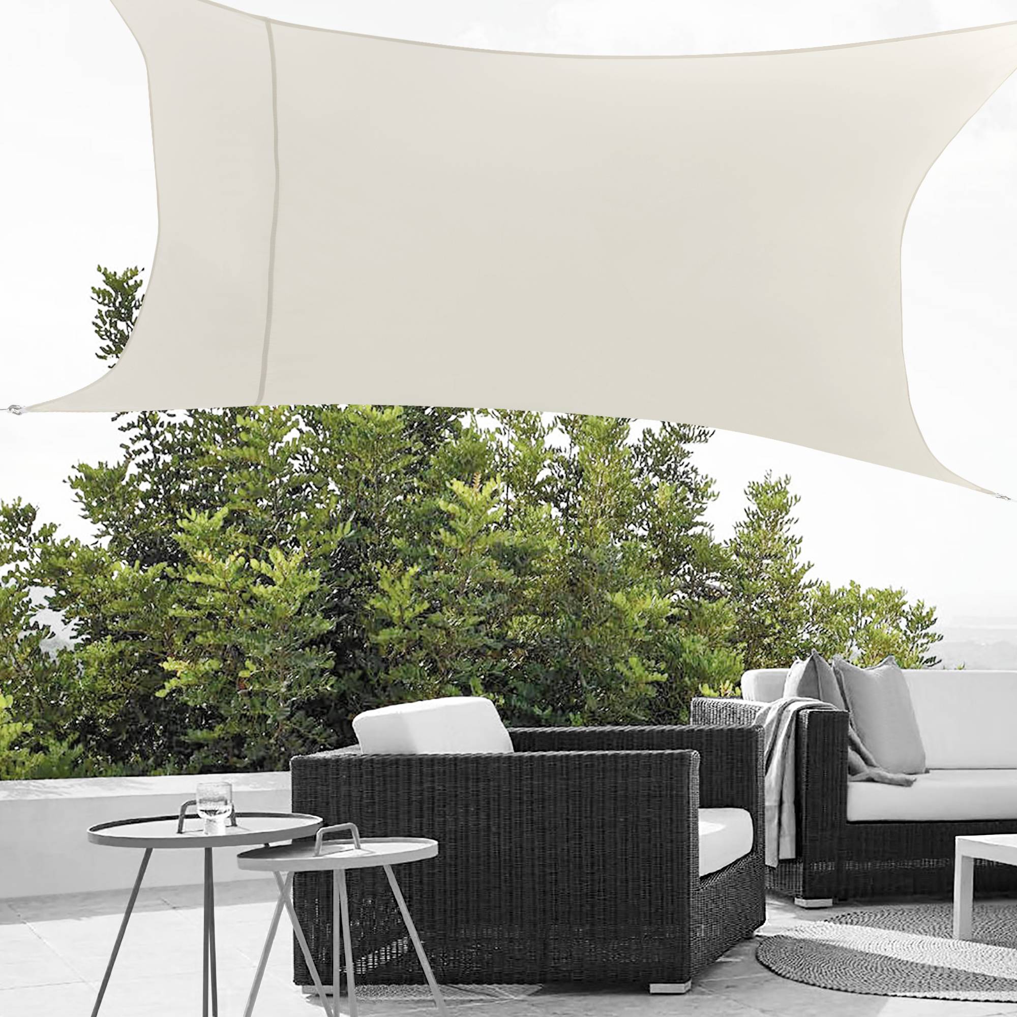 Voile d'Ombrage Lerma Rectangulaire Beige 3 x 4 m [en.casa] - Image 6