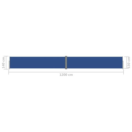 Helloshop26 - Auvent paravent store brise-vue latéral rétractable de patio jardin terrasse balcon protection visuelle écran 140 x 1200 cm bleu - Imagen 6