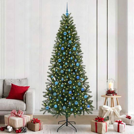Sapin de Noël Artificiel Géant 240 cm Lumineux, Pack Décoration Tout-en-Un – ComfortXL Outdoor Living - Image 1