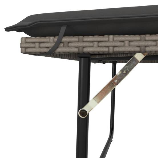 Canapé lit jardin modulable résine tressée tabouret coussins gris – ComfortXL Outdoor Living - Image 9