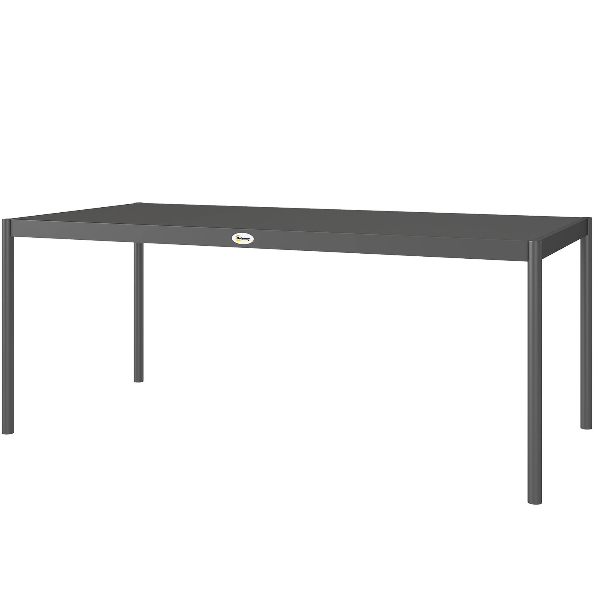 PANGIVO - Table de jardin acier et aluminium gris foncé 186 x 90 x 74 cm - PANGIVO - Image 2
