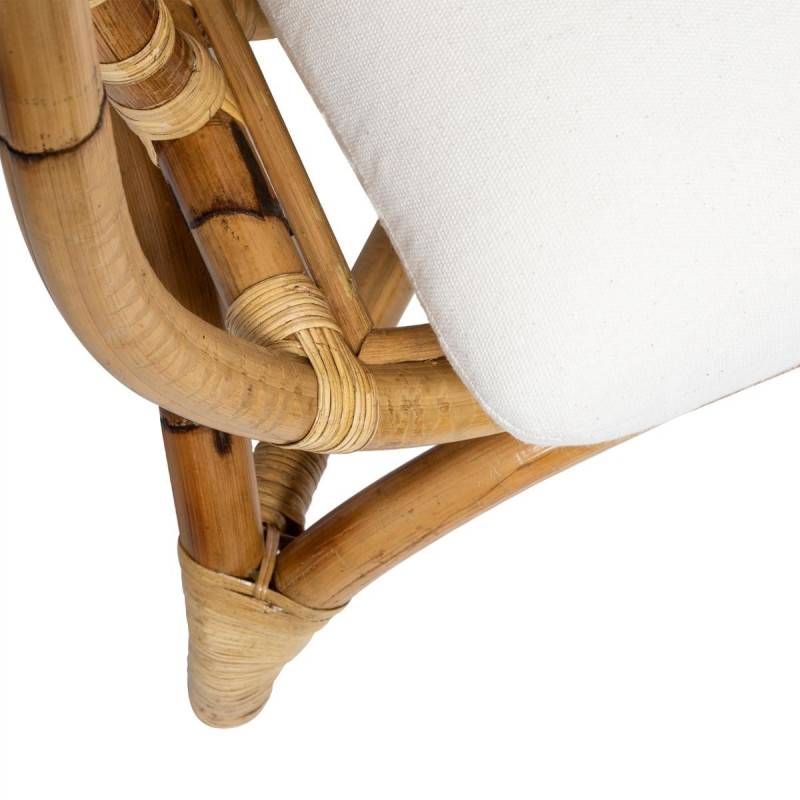 Atmosphera - Canapé "Farah" 2 places rotin tissu blanc - Atmosphera Créateur d'intérieur - Image 6