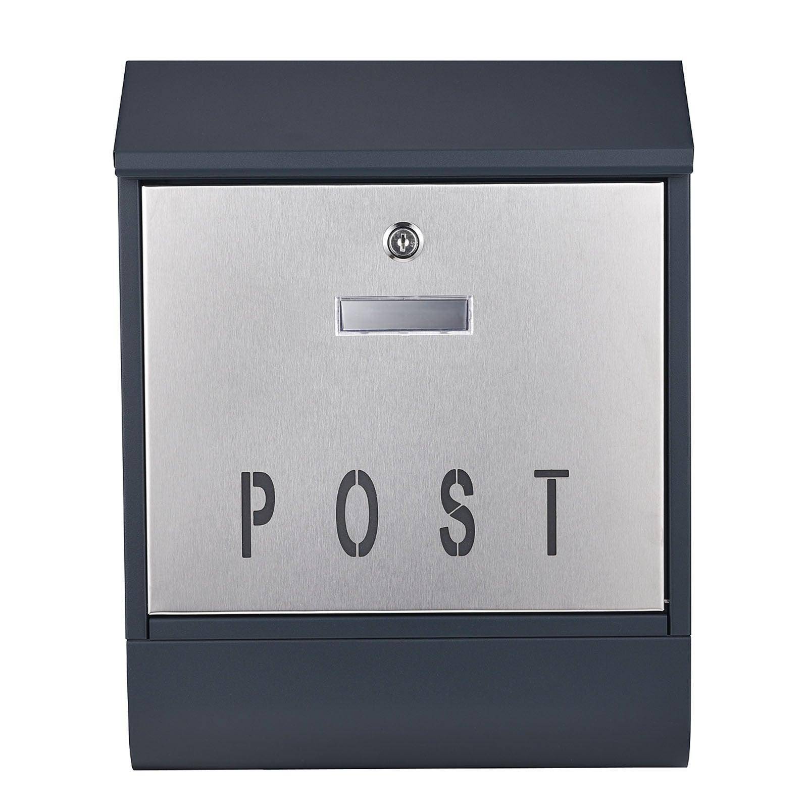 Helloshop26 - Boite aux lettres design porte-journaux boîte postale design murale 30 × 39 × 11 cm gris - Imagen 2