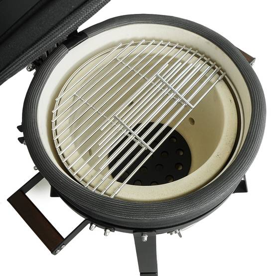 Barbecue kamado en céramique à poser Patton Epicure Compact 16" - Grille Ø 35,5 cm - Gris graphite - Image 9
