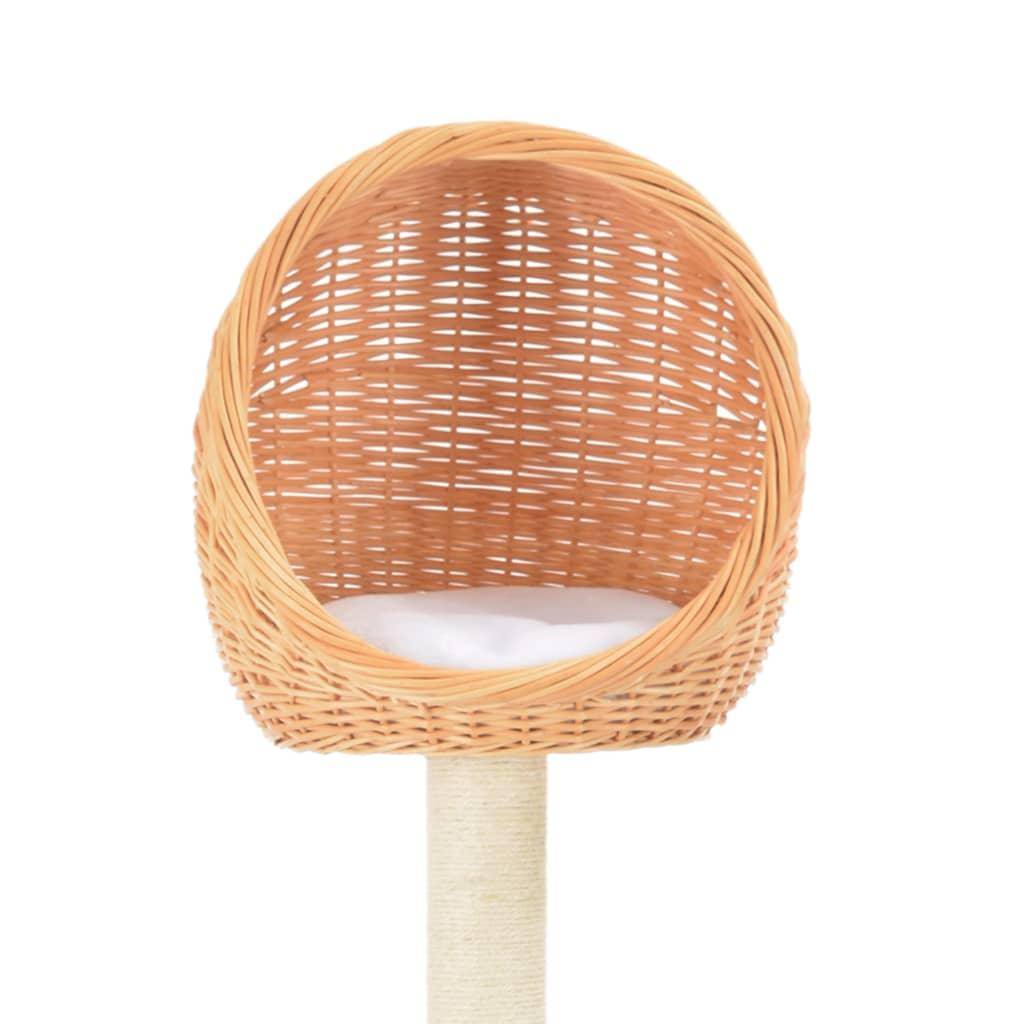 Helloshop26 - Arbre à chat griffoir grattoir niche jouet animaux peluché en sisal naturel bois de saule - Imagen 4