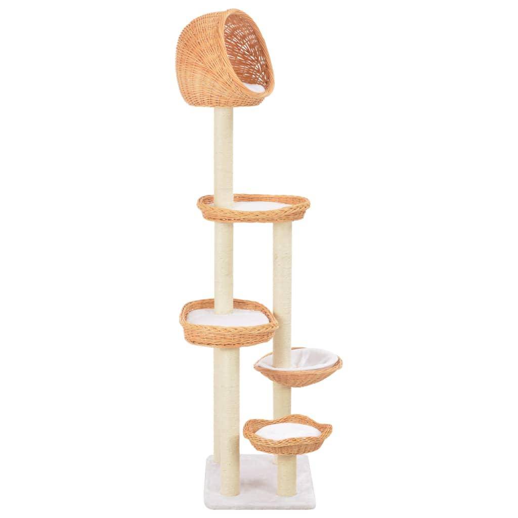 Helloshop26 - Arbre à chat griffoir grattoir niche jouet animaux peluché en sisal naturel bois de saule - Imagen 3