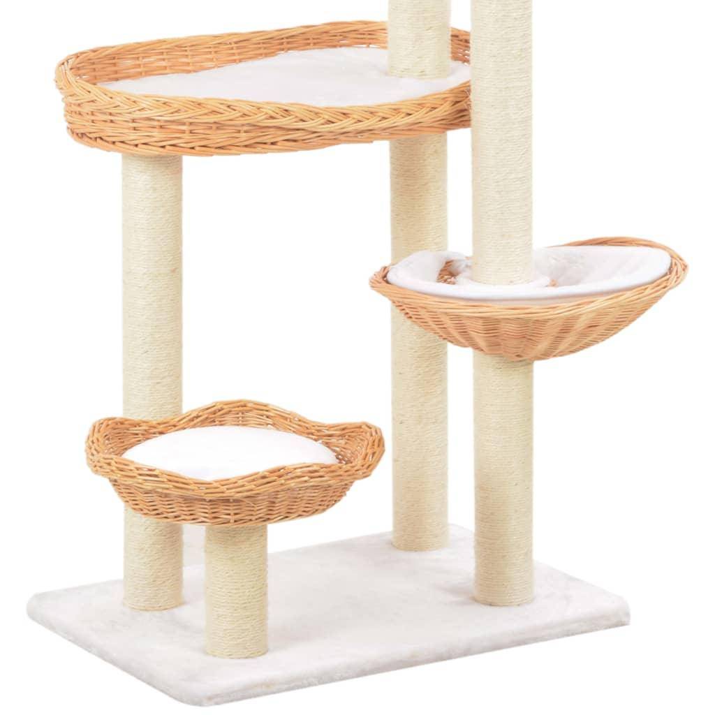 Helloshop26 - Arbre à chat griffoir grattoir niche jouet animaux peluché en sisal naturel bois de saule - Imagen 5