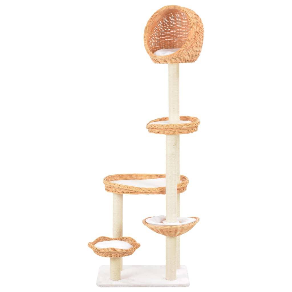 Helloshop26 - Arbre à chat griffoir grattoir niche jouet animaux peluché en sisal naturel bois de saule - Imagen 2