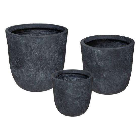 Atmosphera - Set de 3 pots fibre D27/34/43cm - Atmosphera Créateur d'intérieur - Image 1