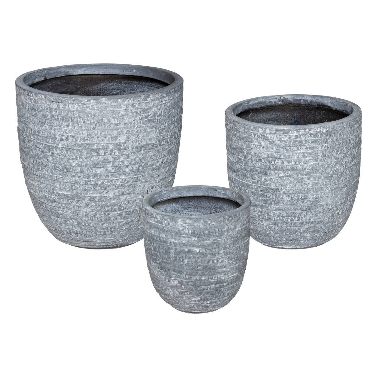 Atmosphera - Set de 3 pots fibre D27/34/43cm - Atmosphera Créateur d'intérieur - Image 2
