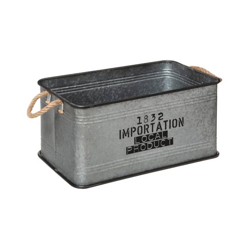 Lot de 3 malles métal gris plateau bois Atmosphera - Imagen 5