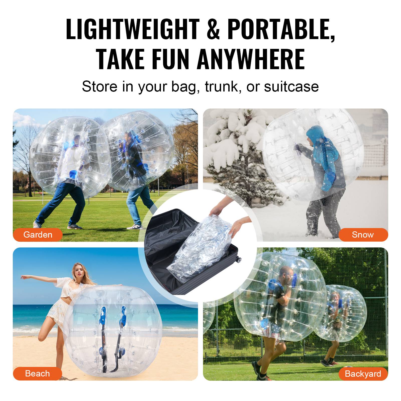 Vevor - VEVOR Bulle gonflable transparente 1.2m, PVC 0.8mm, pour jeux en plein air adolescents/adultes, jardin. - Image 6