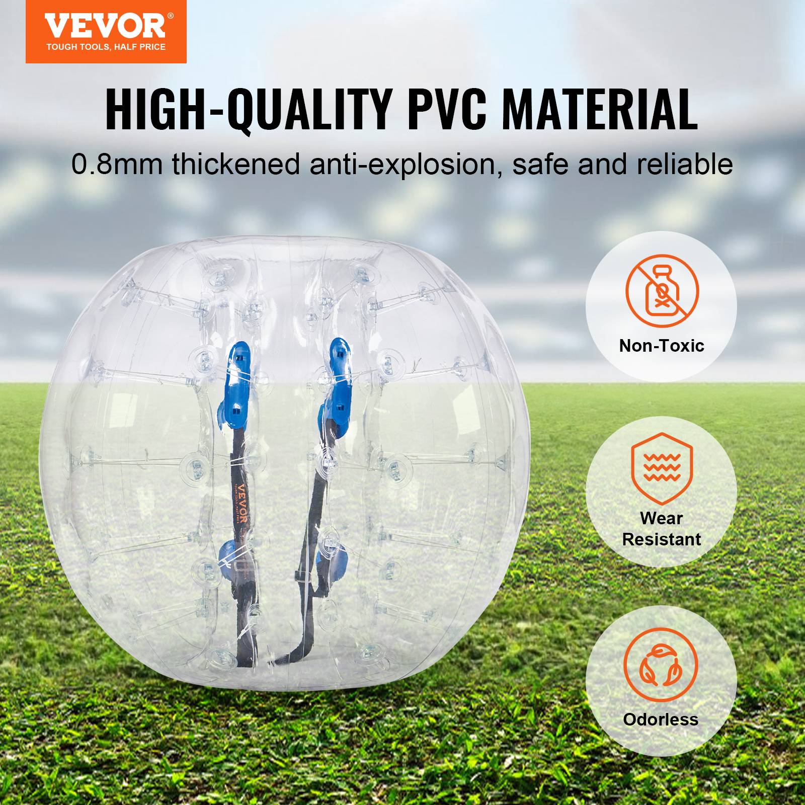 Vevor - VEVOR Bulle gonflable transparente 1.2m, PVC 0.8mm, pour jeux en plein air adolescents/adultes, jardin. - Image 2