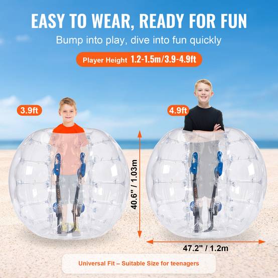 Vevor - VEVOR Bulle gonflable transparente 1.2m, PVC 0.8mm, pour jeux en plein air adolescents/adultes, jardin. - Image 3