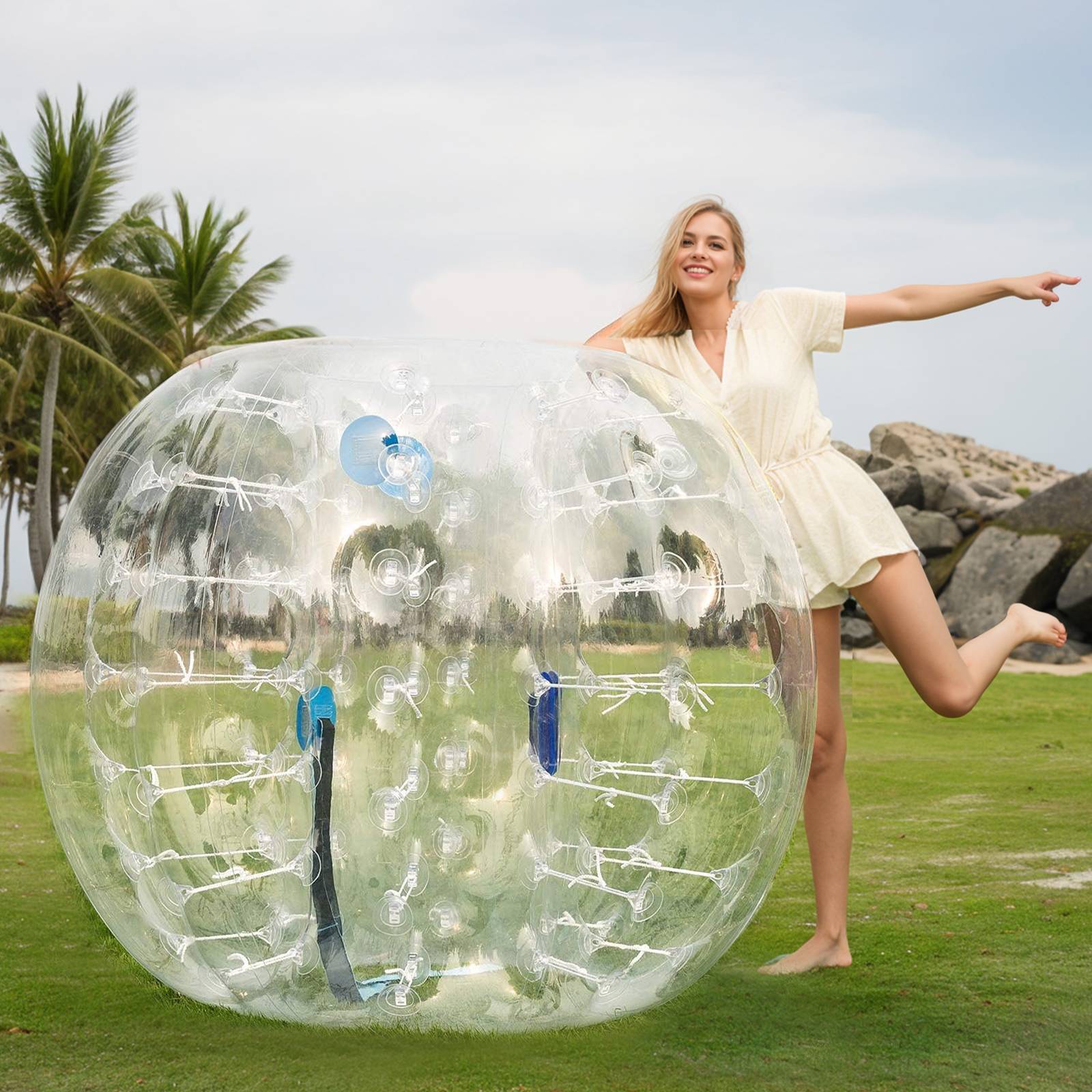 Vevor - VEVOR Bulle gonflable transparente 1.2m, PVC 0.8mm, pour jeux en plein air adolescents/adultes, jardin. - Image 8