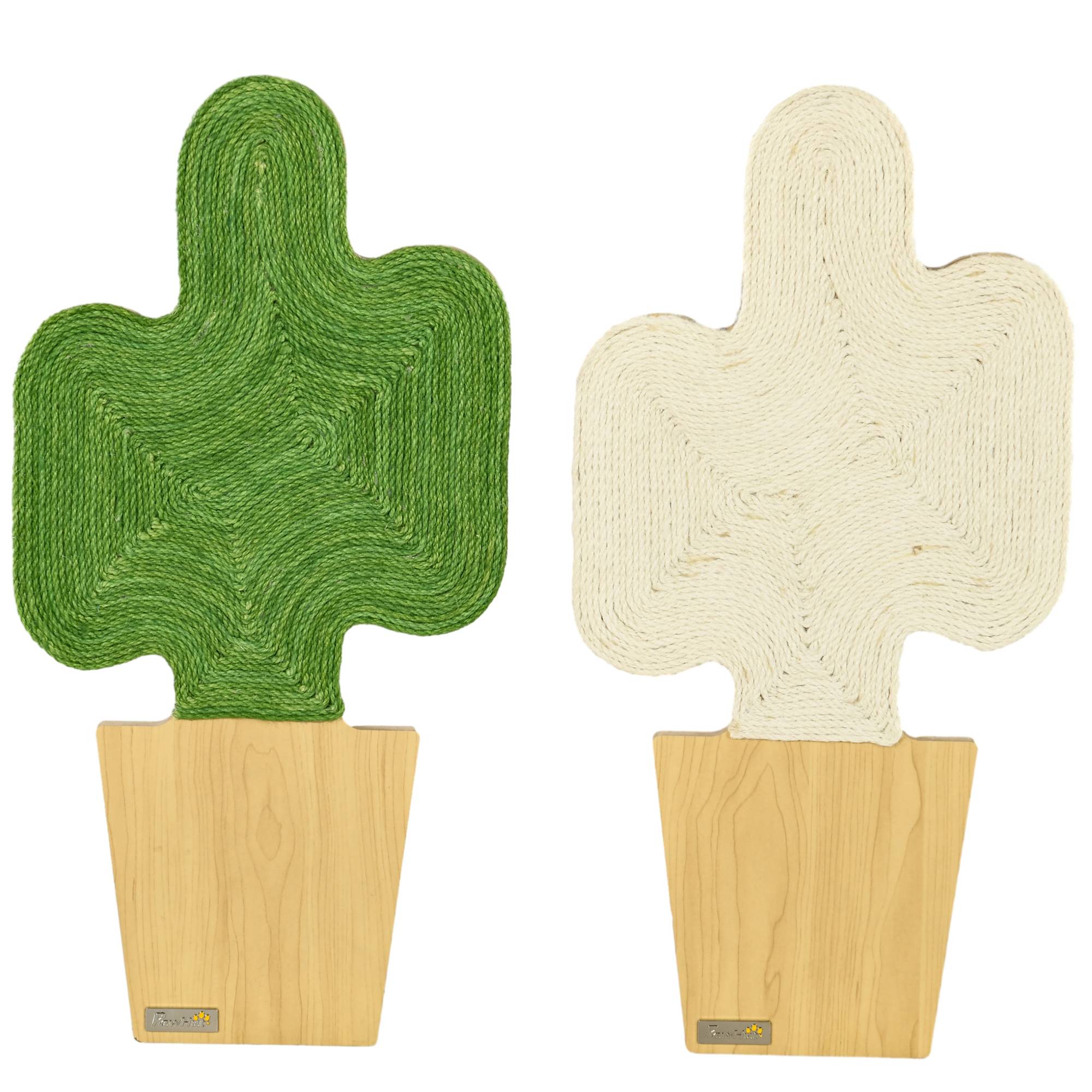 Lot de 2 griffoirs muraux chat en jute naturelle intérieur design cactus 30x60cm vert - ComfortXL Outdoor Living - Image 2