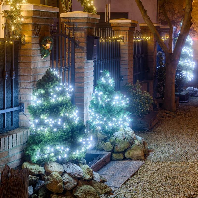 Lotti - Guirlande Boa 11.5M 1100 micro LED blanc froid câble vert 8 jeux de lumière Lotti - Imagen 1