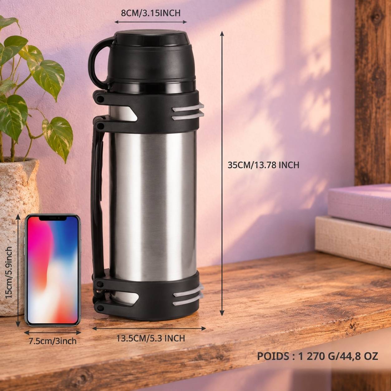 Bouteille Isotherme 2L Acier Inoxydable 304 Sans BPA Isolation 24h Froide 48h Chaude Étanche - Image 4