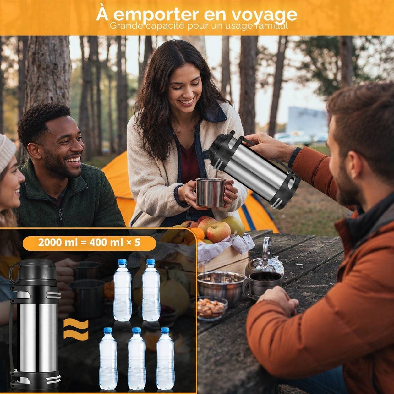 Bouteille Isotherme 2L Acier Inoxydable 304 Sans BPA Isolation 24h Froide 48h Chaude Étanche - Image 8