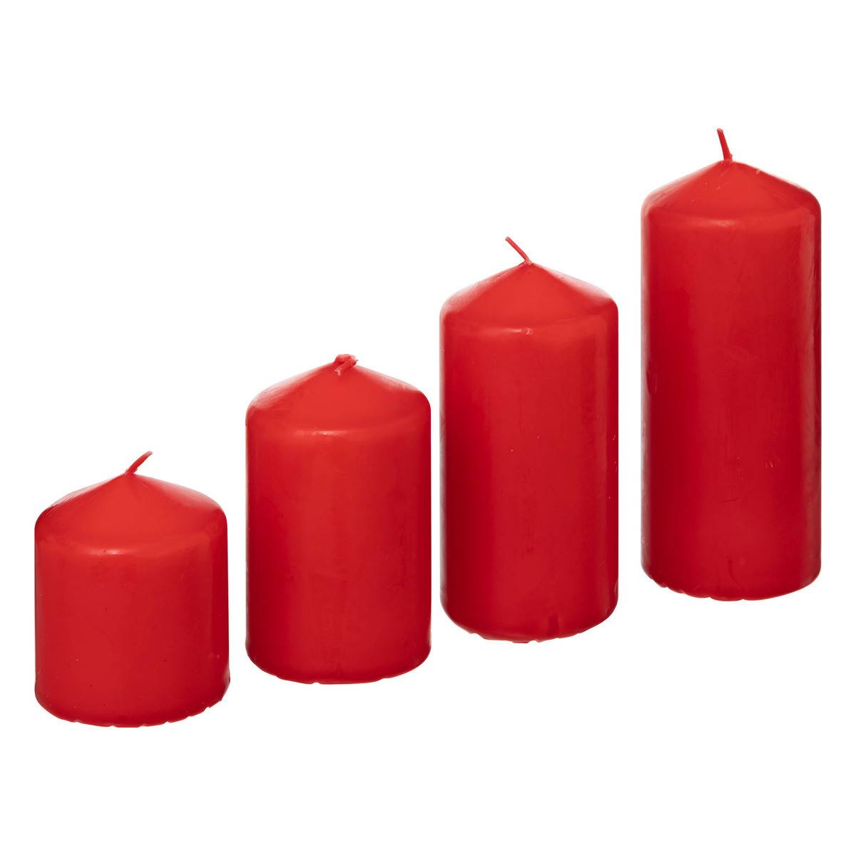 Lot de 4 Bougies Satin Rouge 505G - Image 1