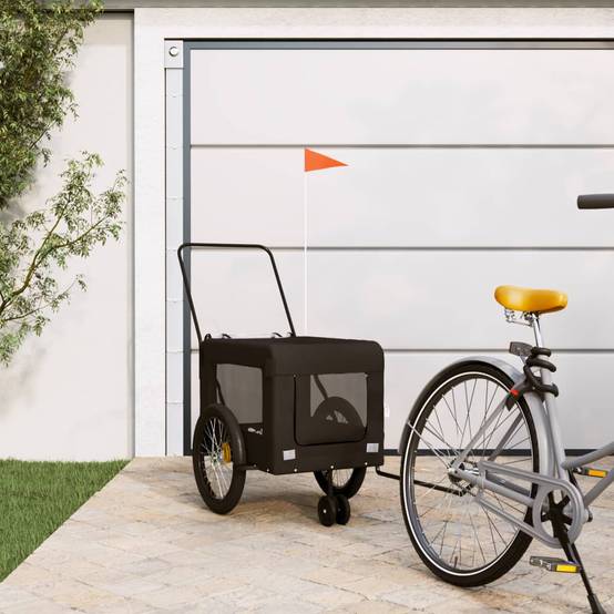 ComfortXL - Remorque vélo chien 45kg Poussette 2-en-1 pour voyage Noir – ComfortXL Pet Living - Image 1