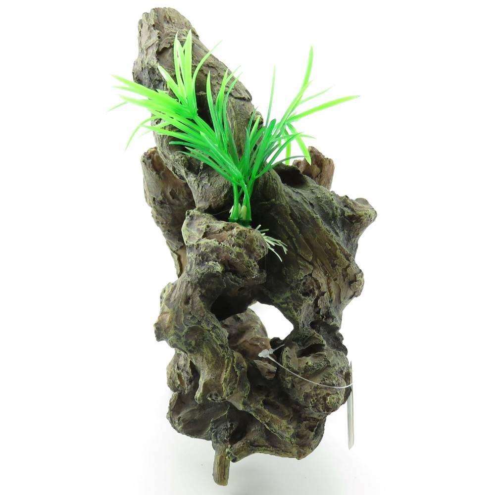Racine et plante. Taille: 30 x 12 x 27 cm. décoration aquarium - Imagen 2