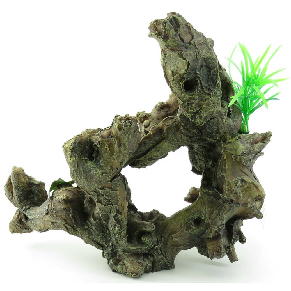 Racine et plante. Taille: 30 x 12 x 27 cm. décoration aquarium - Imagen 3