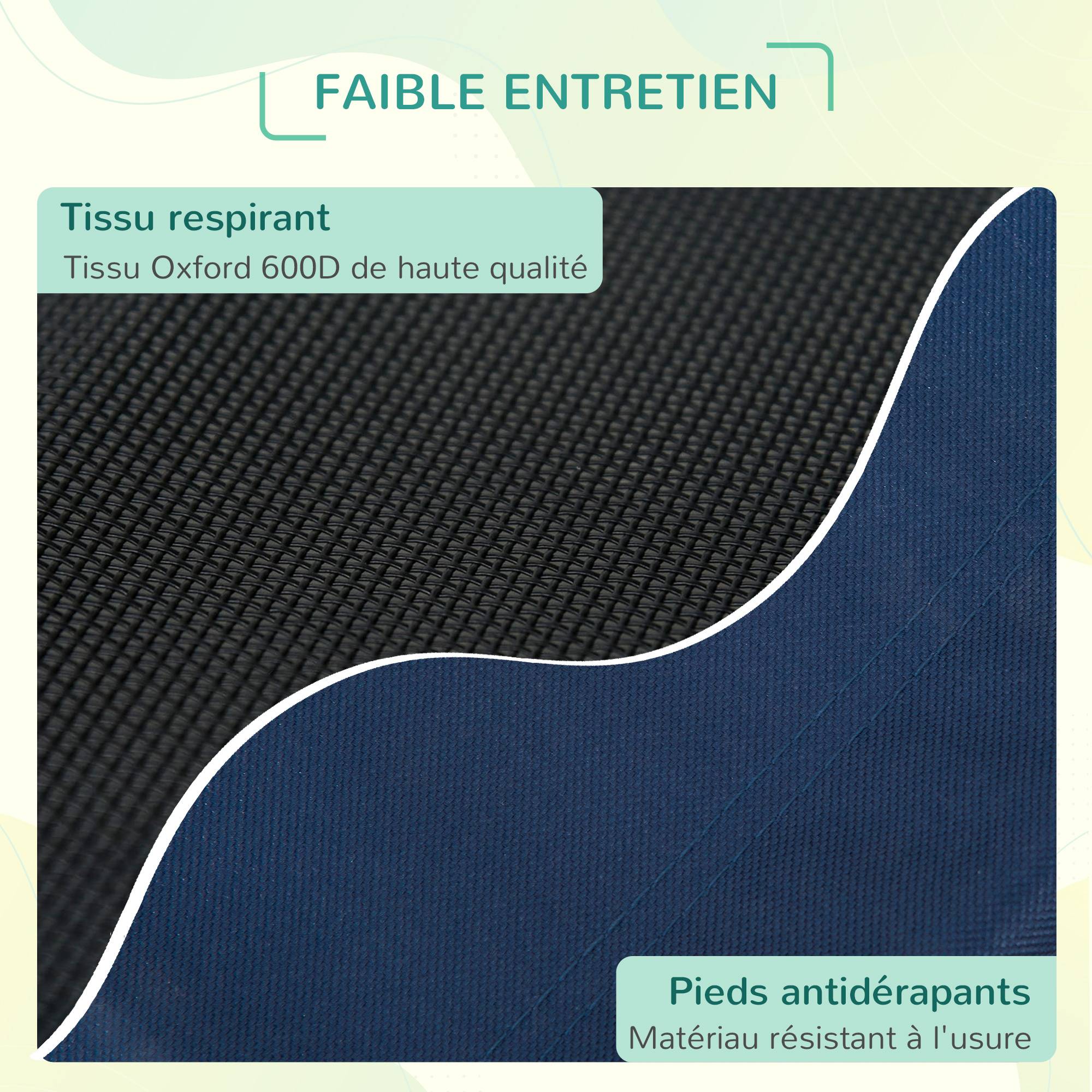 Lit de camp surélevé Métal pour chien et chat Couchage rafraîchissant 76cm bleu marine - ComfortXL Outdoor Living - Image 7