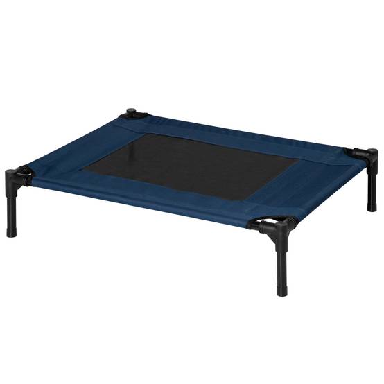 Lit de camp surélevé Métal pour chien et chat Couchage rafraîchissant 76cm bleu marine - ComfortXL Outdoor Living - Image 2