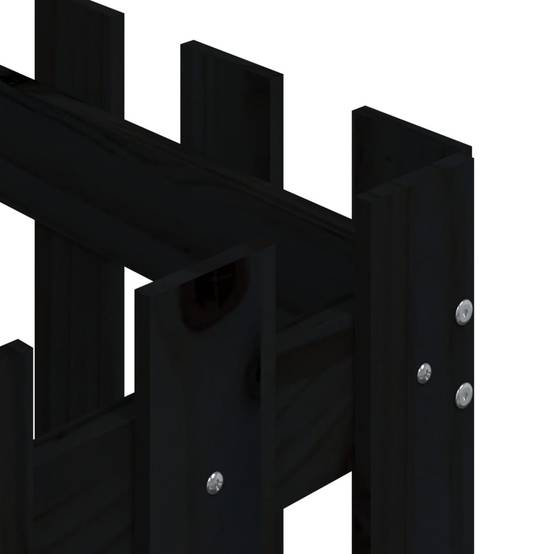 Maison Chic - Jardinière | Pot de fleurs | Cache-pot | Bac à fleurs avec design de clôture noir 60x60x60 cm pin massif - Image 7