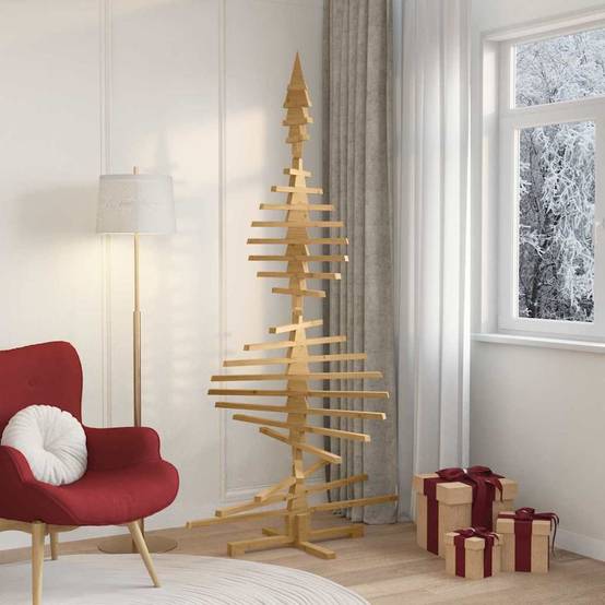 ComfortXL - Sapin de Noël en bois de pin massif à décorer branches ajustables Marron 210 cm – ComfortXL Outdoor Living - Image 4