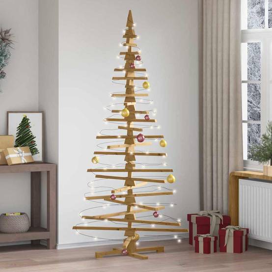 ComfortXL - Sapin de Noël en bois de pin massif à décorer branches ajustables Marron 210 cm – ComfortXL Outdoor Living - Image 1