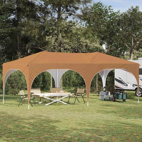 Tente de fête tissu oxford beige 575 x 288 x 245 cm - PANGIVO - Image 1