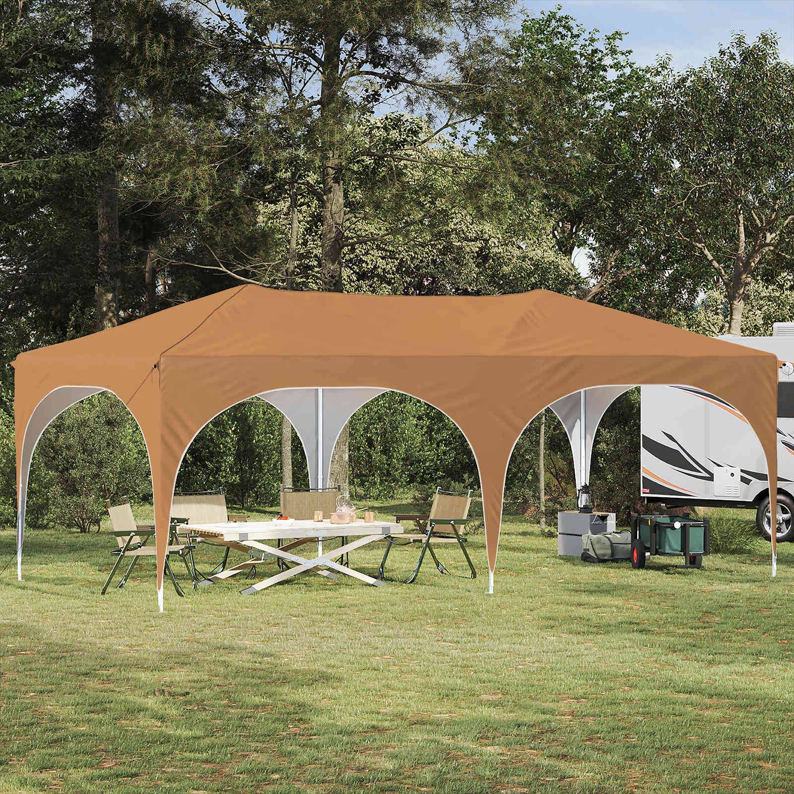 Tente de fête tissu oxford beige 575 x 288 x 245 cm - PANGIVO - Image 1
