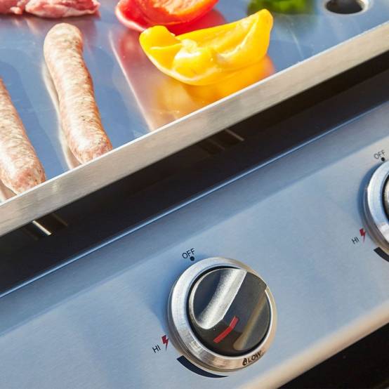 Brasero - Plancha gaz Cadix Inox – COOKING BOX BY FAVEX – 2 brûleurs 6,3 kW – Plaque inox – Jusqu'à 6 convives - Compact - Argent - Image 5