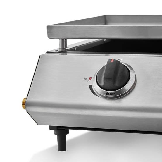 Brasero - Plancha gaz Cadix Inox – COOKING BOX BY FAVEX – 2 brûleurs 6,3 kW – Plaque inox – Jusqu'à 6 convives - Compact - Argent - Image 3