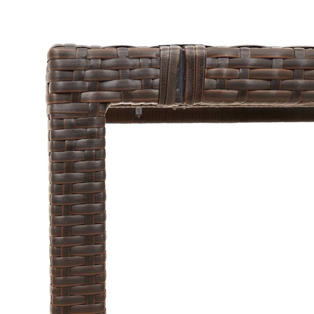 PANGIVO - Table de jardin résine tressée verre trempé marron 190 x 90 x 75 cm - PANGIVO - Image 9