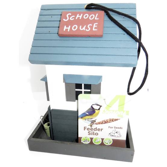 Mangeoire Ecole en bois, à graines pour oiseaux 18 x 18 x 23.5 cm - Image 3