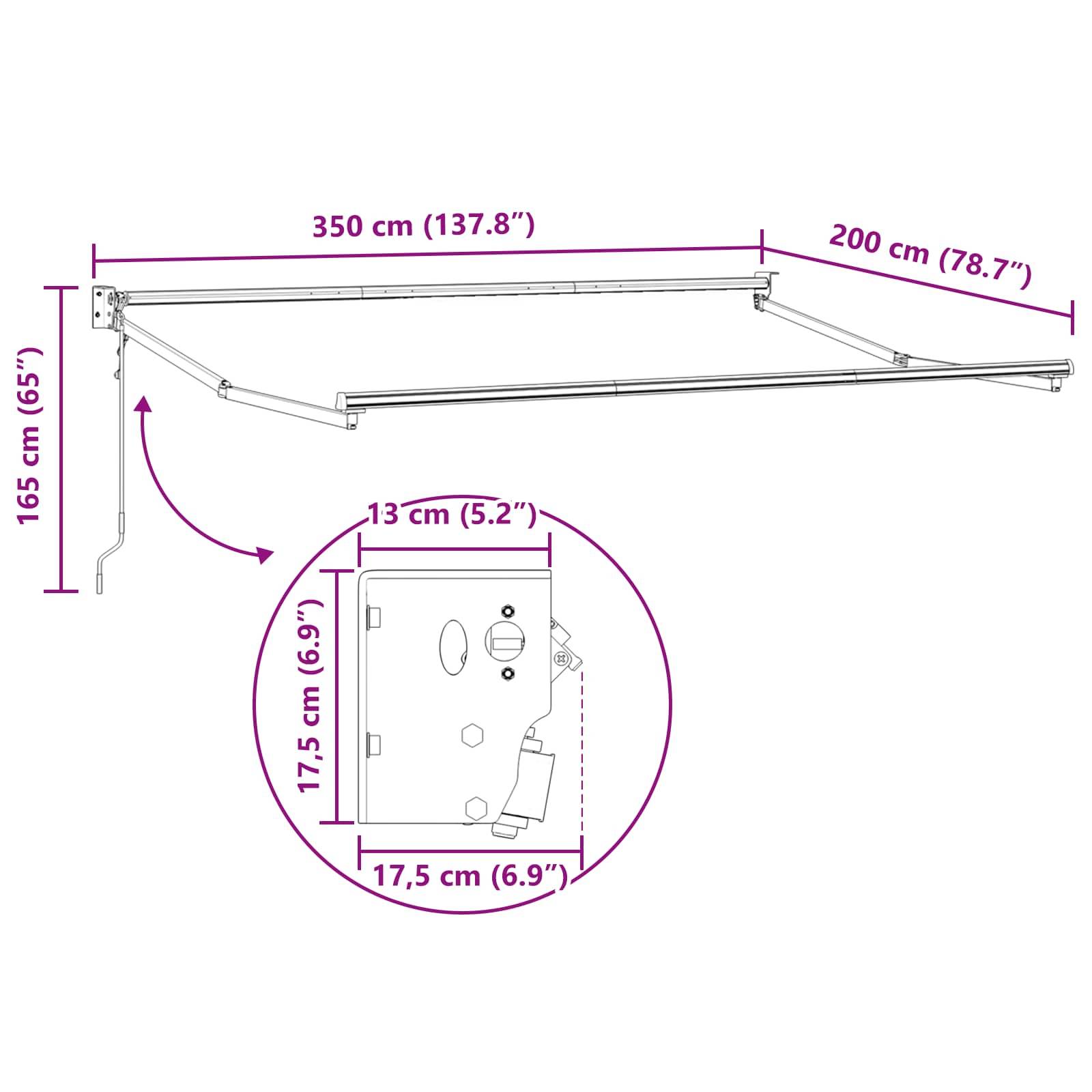 PANGIVO - Store rétractable électrique marron 3,5 x 2 m, 3419138 - PANGIVO - Image 10
