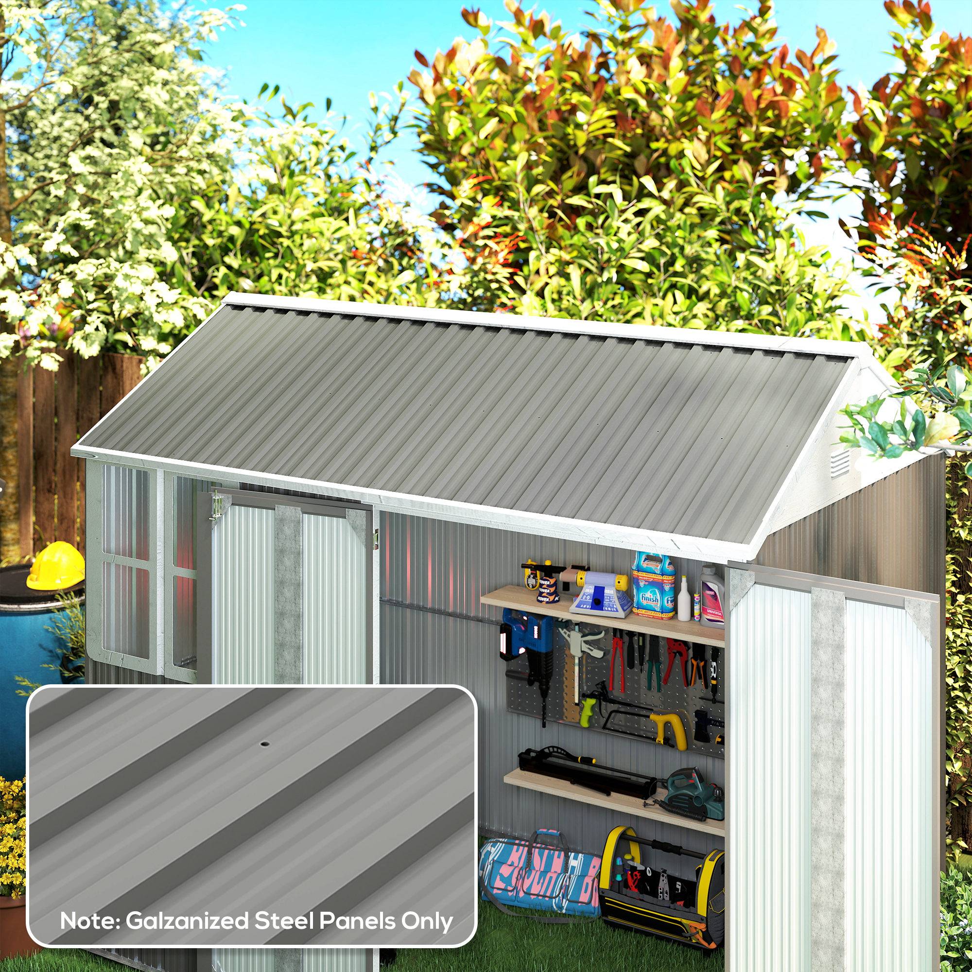 PANGIVO - Panneaux abri de jardin acier galvanisé gris clair 129 x 45 x 0,03 cm - PANGIVO - Image 3