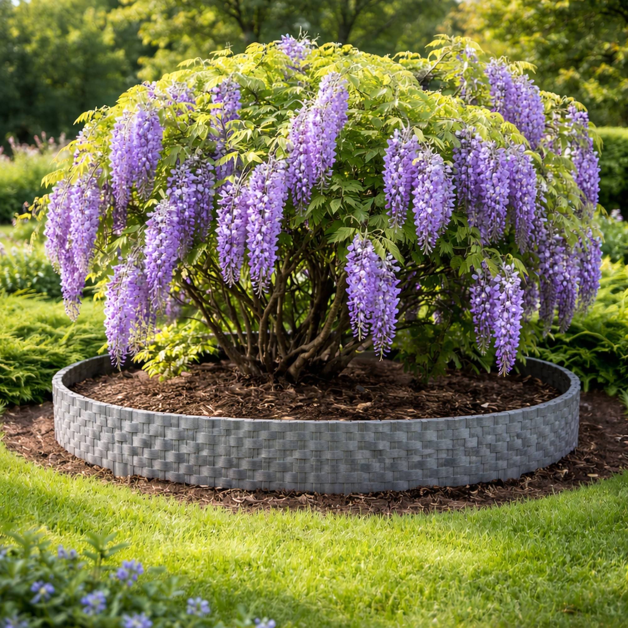 Bordure de pelouse aspect rotin gris 8x80 cm – Bordure jardin clipsable délimitation gazon - Image 6