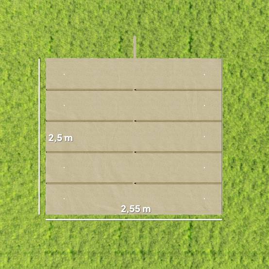 Toile de toit polyester pour pergola rétractable protection ombre respirant 250x255cm Beige - ComfortXL Outdoor Living - Image 5