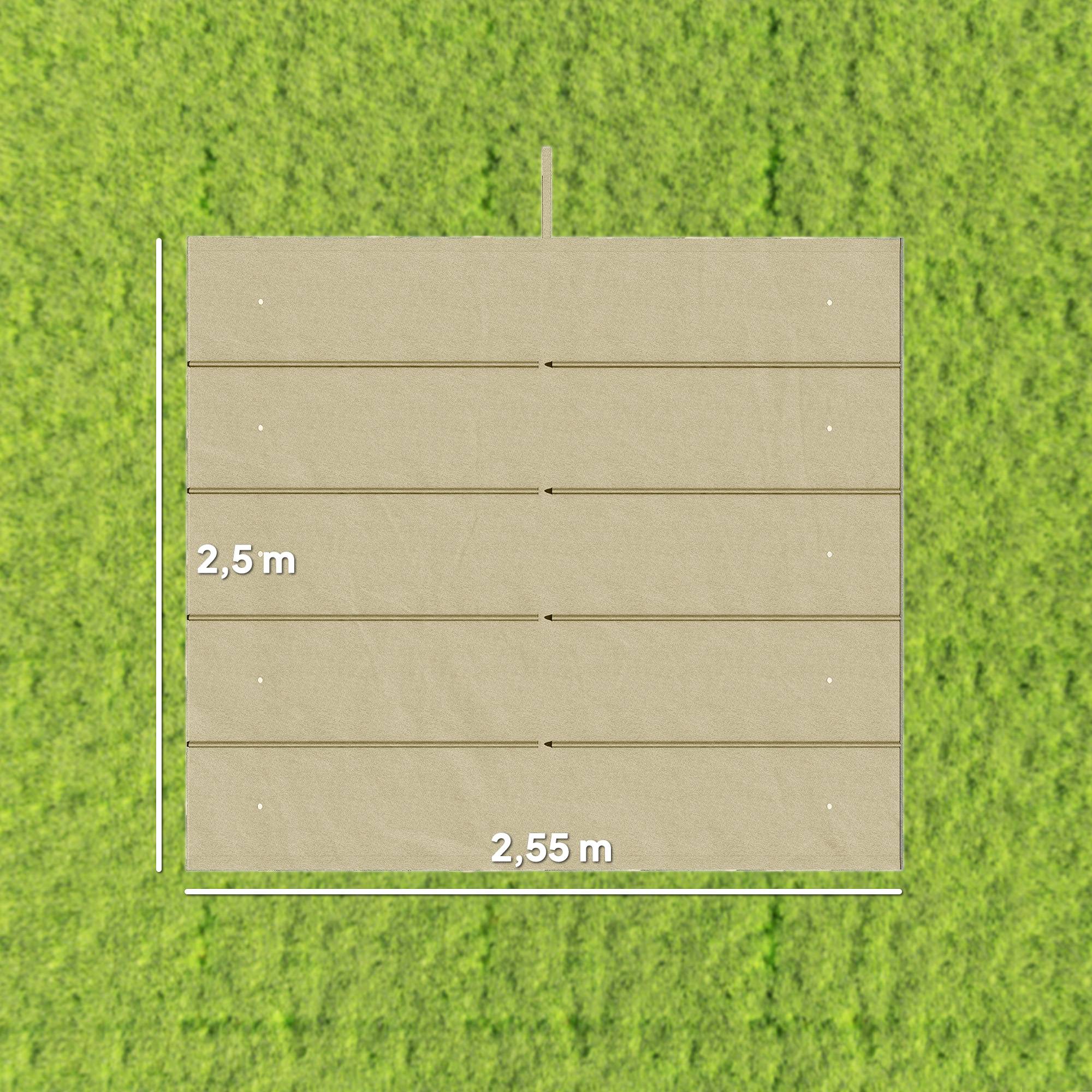 Toile de toit polyester pour pergola rétractable protection ombre respirant 250x255cm Beige - ComfortXL Outdoor Living - Image 5