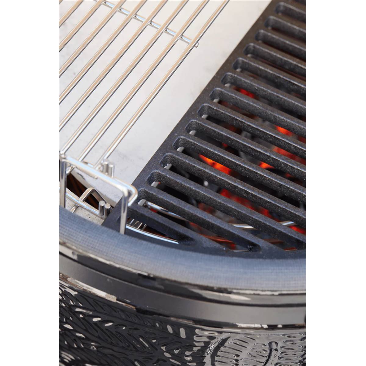 Barbecook - Lot de 2 Grilles demi-lune en fonte pour Kamado Kamal Ø 60CM - Imagen 2
