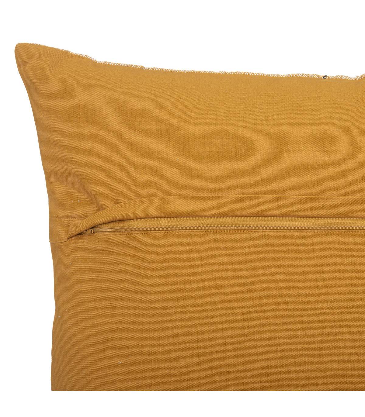 Coussin décoratif déhoussable en Lin et Coton chambray Ocre 55 x 55 cm - Imagen 2
