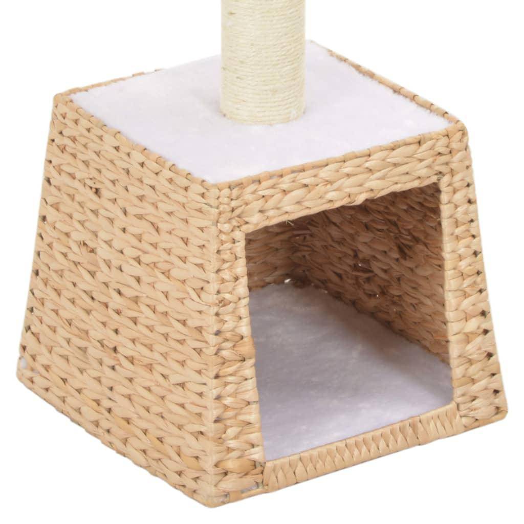 Helloshop26 - Arbre à chat griffoir grattoir niche jouet animaux peluché en sisal herbiers marins beige - Imagen 4