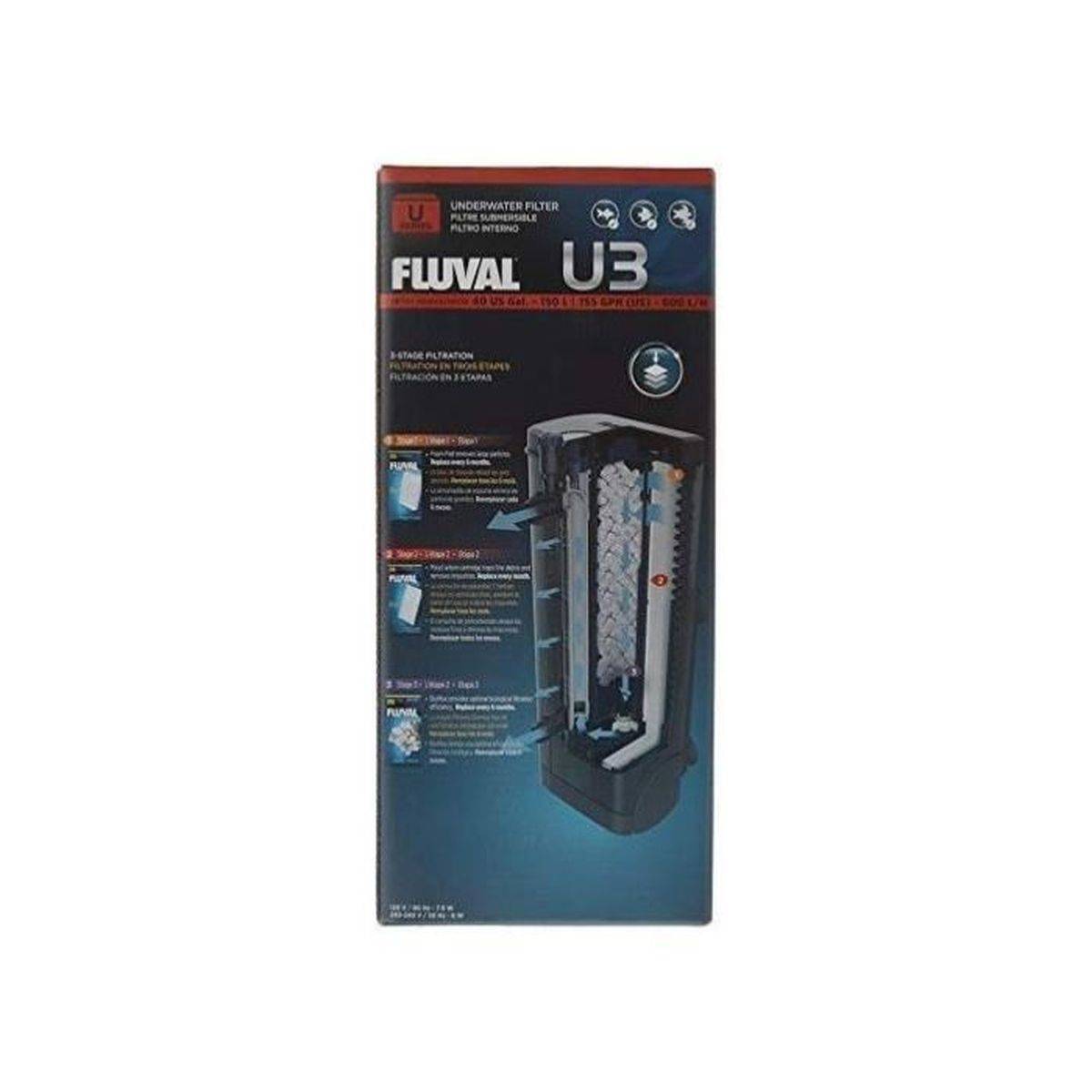 Fluval - Filtre intérieur pour aquarium FLUVAL U3, 3 étapes, 600 L/h max, noir, pour 90 à 150 L - FLUVAL - Image 4